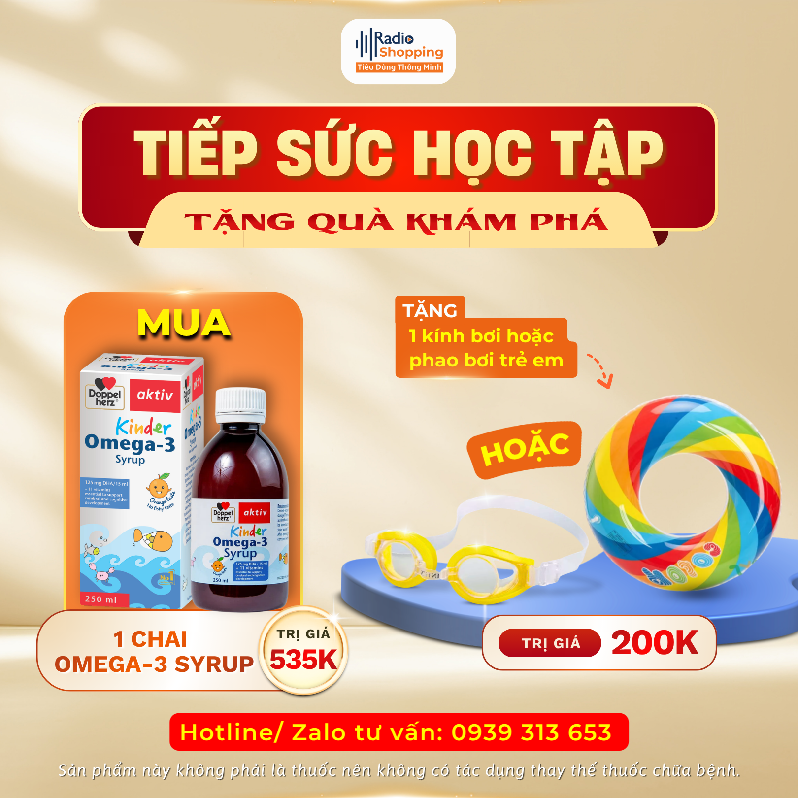 🎁 Chương trình khuyến mãi khi mua sản phẩm TPBVSK Doppelherz Aktiv Kinder Omega 3 syrup
